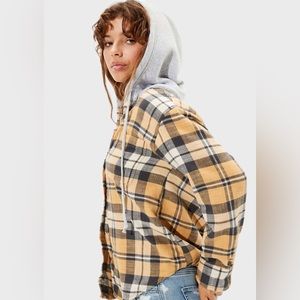 American Eagle|Oversized Hooded Flannel